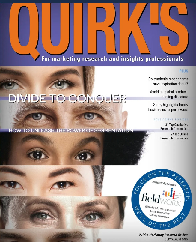 Dr. Kyle Rawn and Dr. Lindsay Roberts Secure Cover of Quirks Market Research Review, July/August 2025 Issue